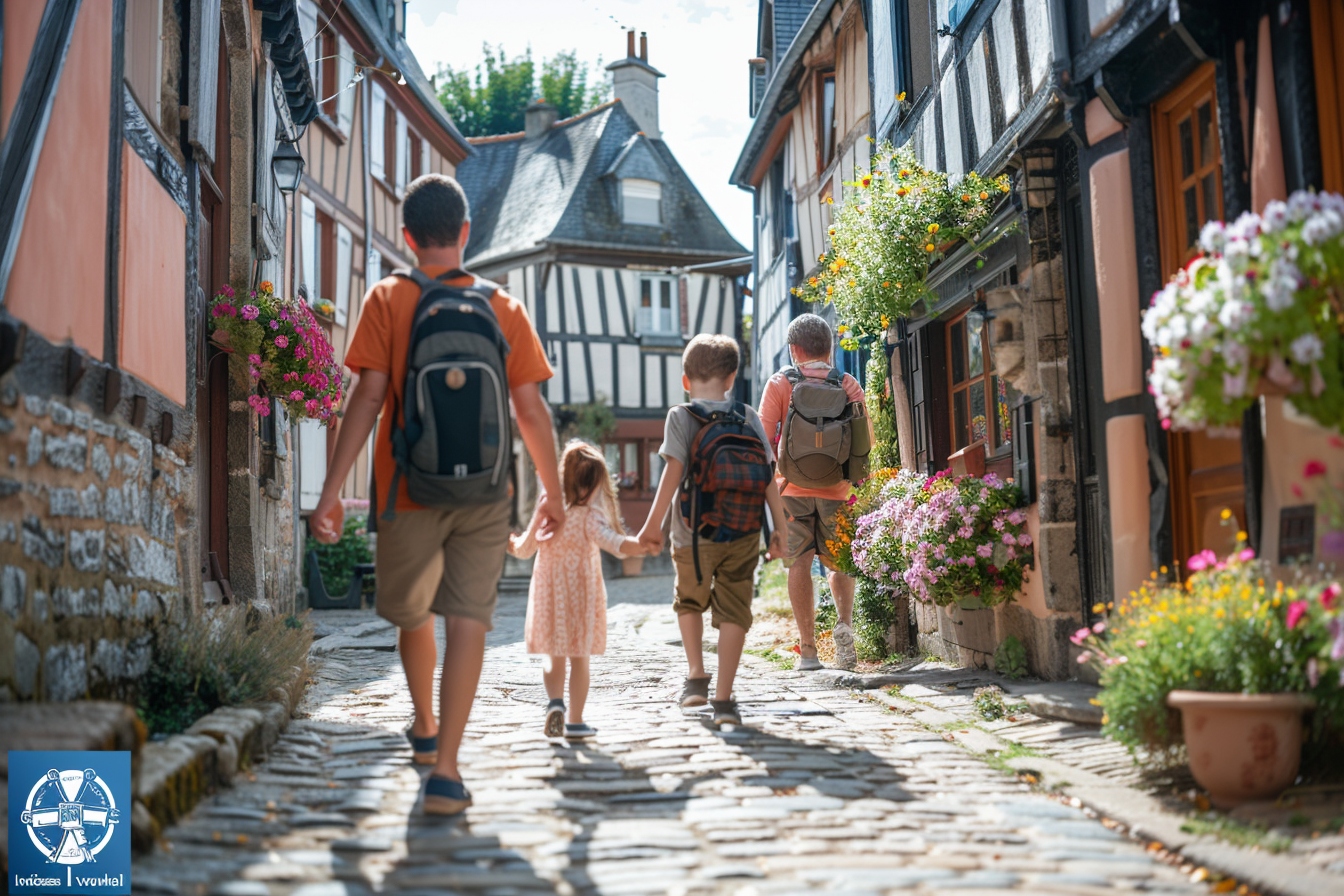 Famille profitant joyeusement des loisirs et activités à Vannes, parfait pour un déménagement heureux